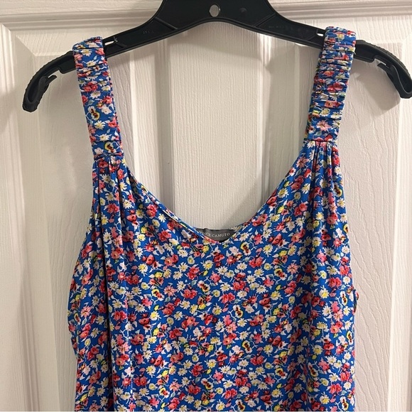 Vince Camuto Blue Floral Sleeveless Maxi Dress Size Medium Side Slits Cobalt - Picture 2 of 13